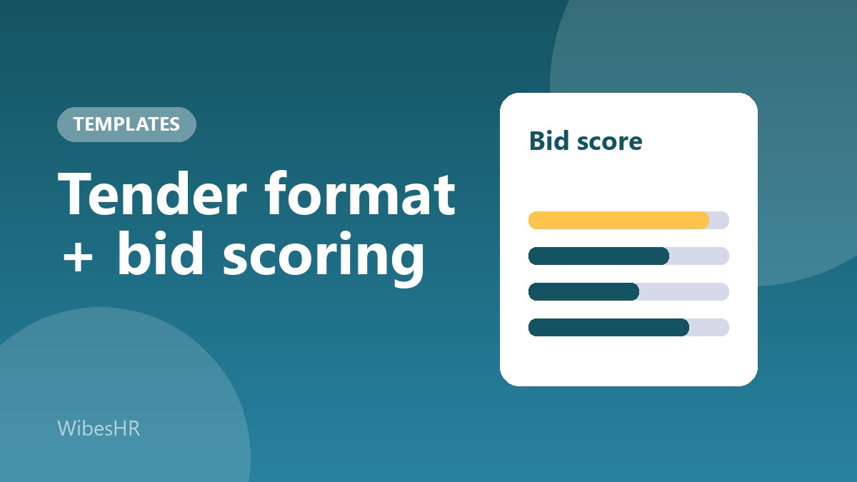 Tender Document Format and Bid Evaluation Template