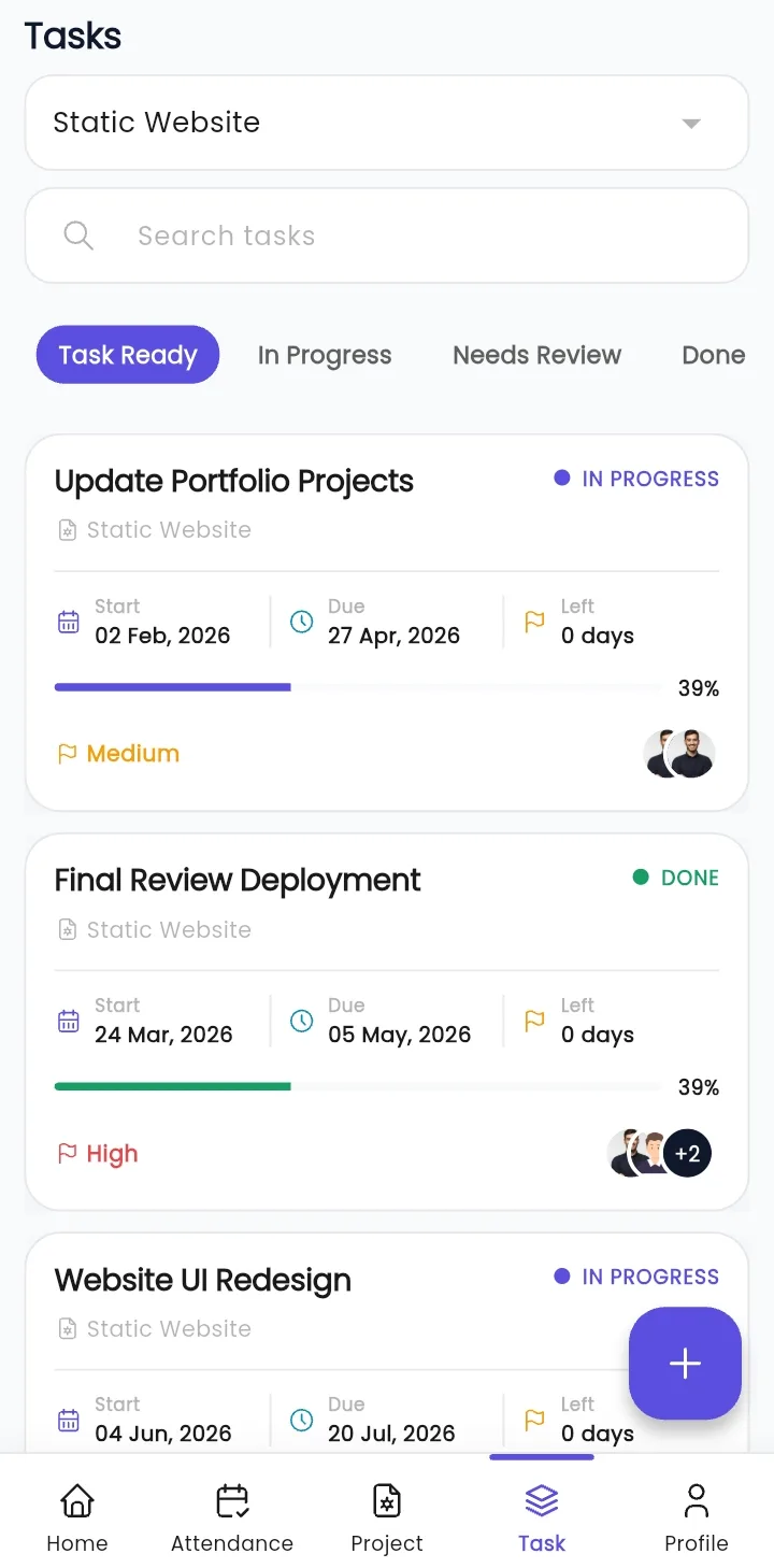 WibesHR HR mobile app interface preview